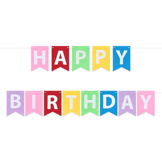 Happy Birthday Felt Garland by Celebrate It™